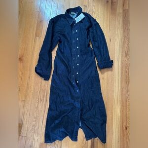 Uniqlo Dark Indigo Denim Shirt Dress